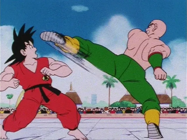 Ten Shin Han vs Goku