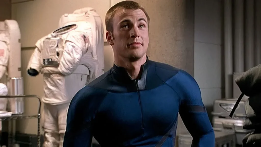 Chris Evans dans le rôle de la Torche Humaine en 2005